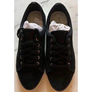 Sperry Top Sider Sneakers Size 7 Black Sneaker Boat Shoe Memory Foam NWOB